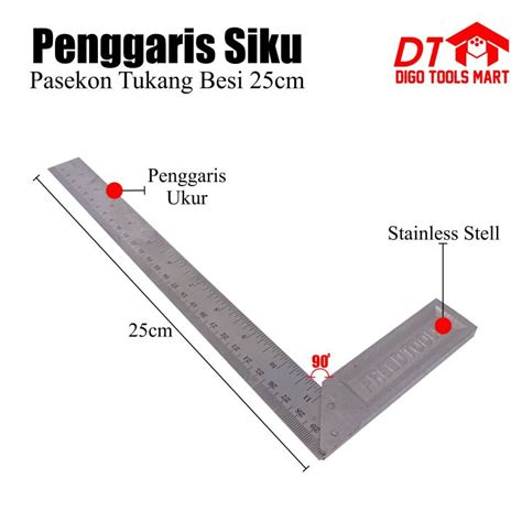 Penggaris Siku Pasekon Tukang Besi 25cm Lazada Indonesia