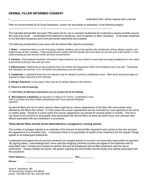 Dermal Filler Consent Form Fillable Printable Pdf And Forms Porn