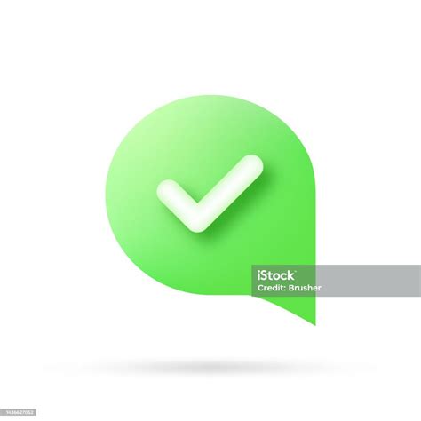 Check Mark Confirmation And Approval Icon Vector 3d Illustration Stock