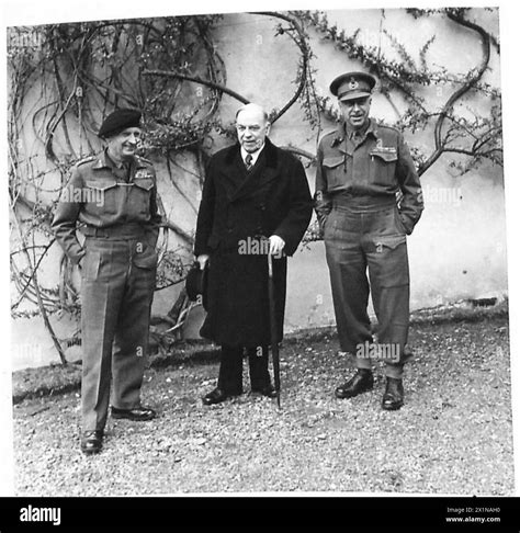 Canadian Prime Minister Visits General Montgomery Outside The General S H Q General