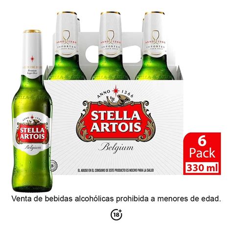 Cerveza Stella Artois 6 Botellas De 330 Ml C U Walmart