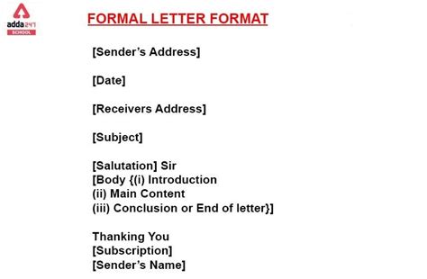 Formal Letter Format Example For Class 10 In School