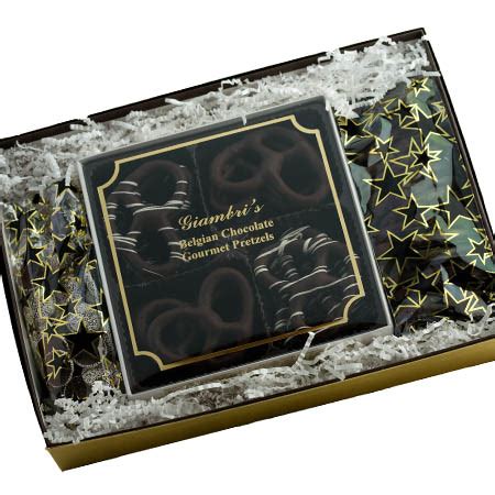 Gift Box Gourmet Dark Chocolate Pretzels and Nonpareils Gift Box ...