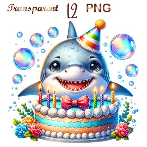 12 Baby Shark Clipart Birthday, Shark Clipart PNG, Watercolor Shark,shark Clipart Illustration ...