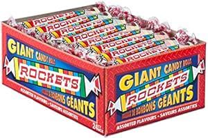 Giant Rockets Hard Candy Assorted Flavors - Pack of 24 Giant Rockets ...