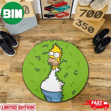 The Simpsons Homer Simpson Backs Into Bushes Custom Rug Home Decor For