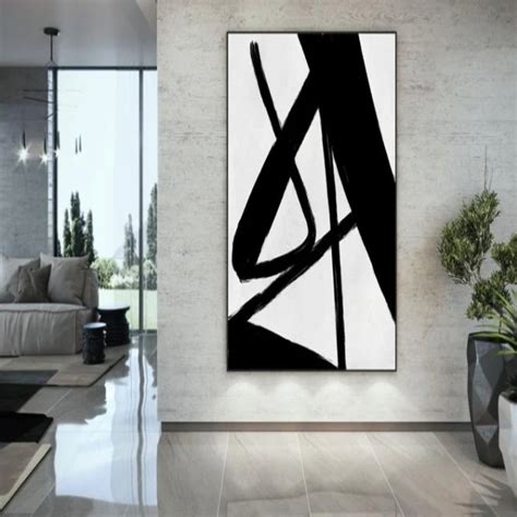 Large Abstract Black and White Office Wall Art – My Modern Art