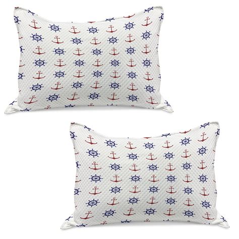 Anchor Knitted Quilt Pillowcover Set Of Maritime Design Anchors And