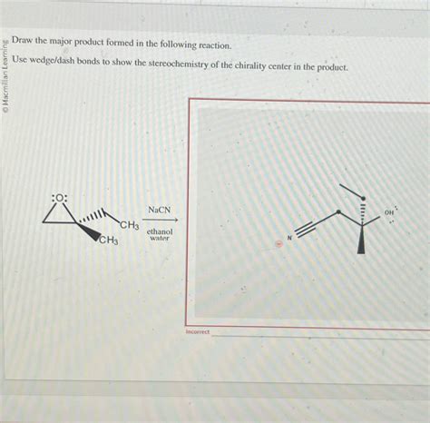 Draw The Major Product Formed In The Following Reaction