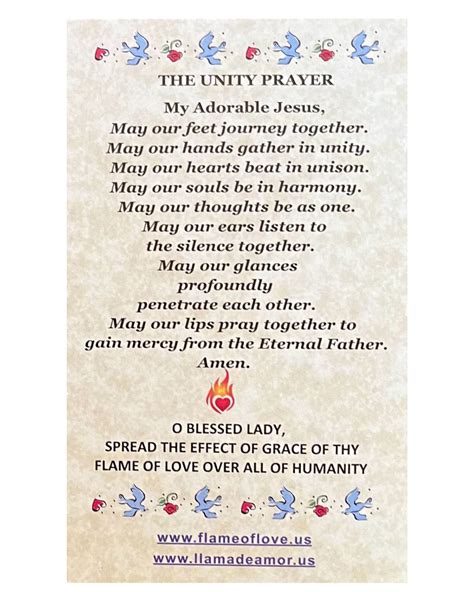 Flame Of Love Unity Prayer Card Packages Etsy