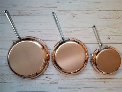 New Mauviel 1830 Copper Tri Ply Stainless Steel Frying Pan 118 1024 And 79 Ebay