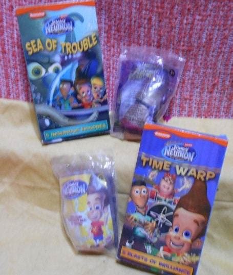 Lot Jimmy Neutron Burger King Happy Meal Toy Figure 2 Vhs Movies