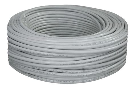 50 Metros Cable Utp Cat 6 Exterior Blanco Intemperie Cober Mercado Libre