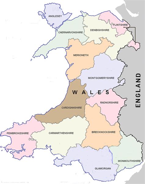 Slade One Name Study - Wales Old Counties