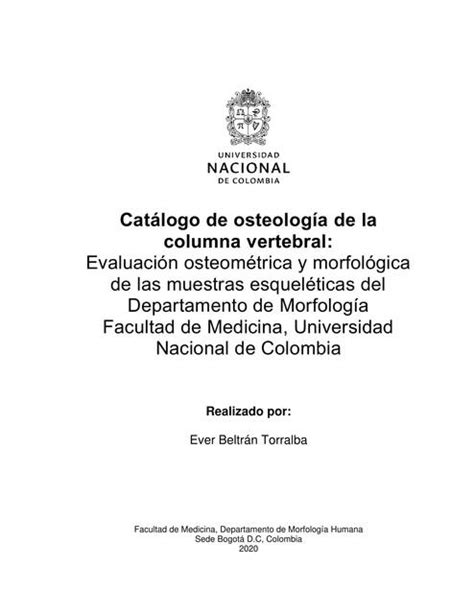 Catálogo de Osteología de la Columna Vertebral TextsAnatomia uDocz