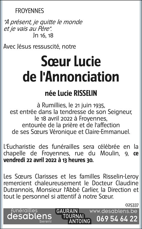 Lucie RISSELIN 18 04 2022 Avis nécrologique lavenir net