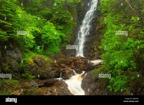 Cataracts River with waterfall, Cataracts Provincial Park, Newfoundland ...