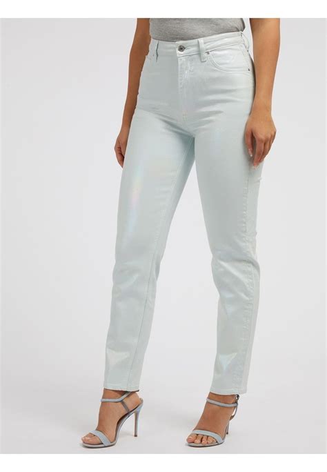 Guess Mom Jeans Tapered Fit Himmelblau Hellblau Zalando Ch