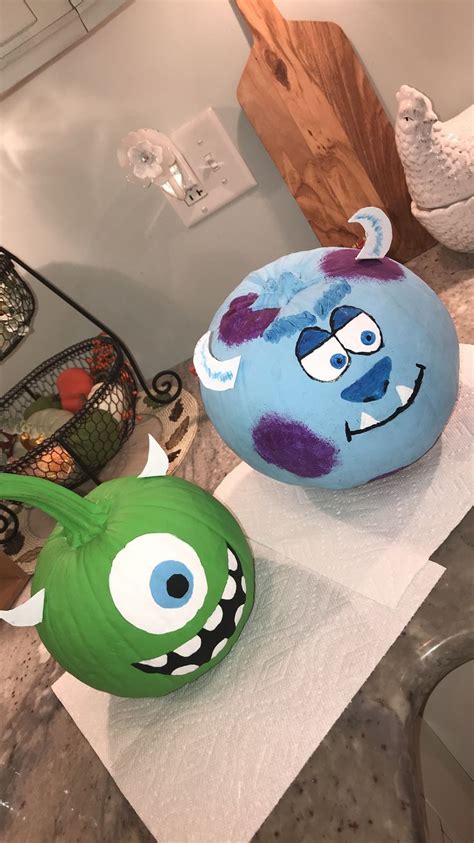 Mike Wazowski And Sully Monsters Inc Painted Pumpkins We Used Matte Acrylic Craft Pa