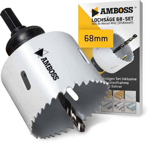 Lochsäge 68 mm Amboss Bi Metall inkl 6 kant Standard Aufnahme