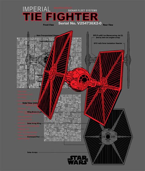 Star Wars At At X Wing And Tie Fighter Schematic Tees Geekalerts