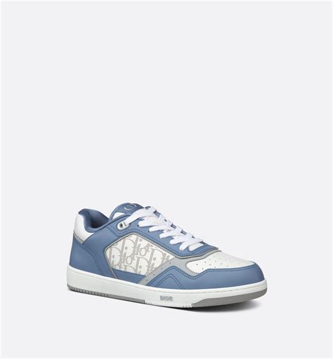 B27 Low Top Sneaker Blue And White Smooth Calfskin With White Dior