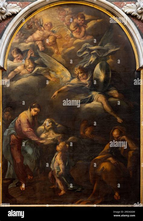 Naples Italy April The Painting Of Dormition Of St Ann In