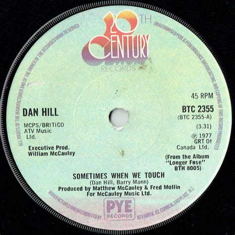 Dan Hill - Sometimes When We Touch (1977, Vinyl) | Discogs