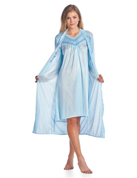 Casual Nights Women S Satin 2 Piece Robe And Nightgown Set