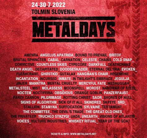 MetalDays announces 14 new bands to join 2022 festival lineup! – Doomed ...