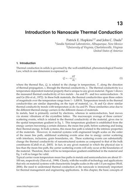 Pdf Introduction To Nanoscale Thermal Conduction Pdf File