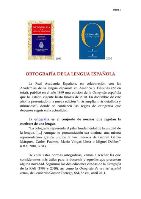 Nueva Ortograf A De La Lengua Espa Ola Pdf