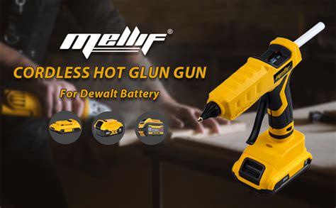 Mellif Cordless Hot Glue Gun For Dewalt 20V Max Battery Handheld Electric Power Glue Gun Full
