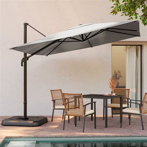 Lausaint Home Ft Yard Freestanding Patio Umbrella With Base Outdoor