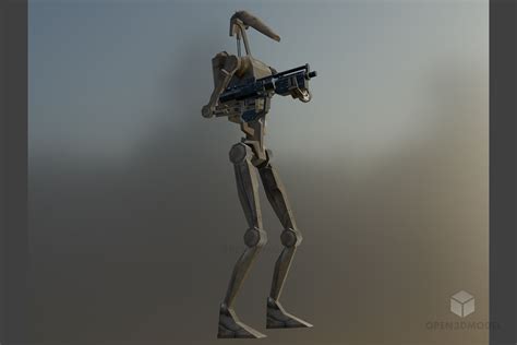 Battle Droid Robot Free 3d Model Blend C4d Dae Fbx Max