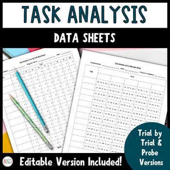 Editable Task Analysis Data Sheet Templates For Aba Therapy By Aba