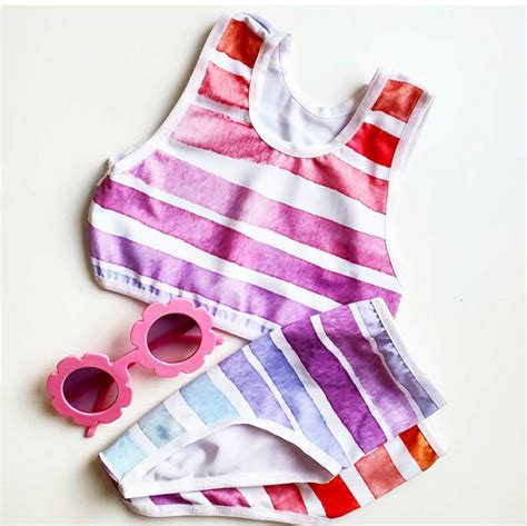 Girls Rainbow Bikini Rainbow Bikini For Girls Girls Water Color Bikini Baby Stripe Bikini