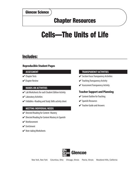 Chapter Resource Cells The Units Of Life