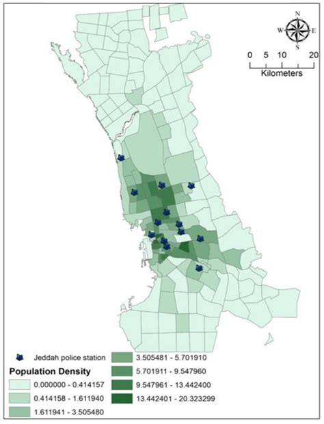 Map for the Distributions of Police Station Points and Population ...