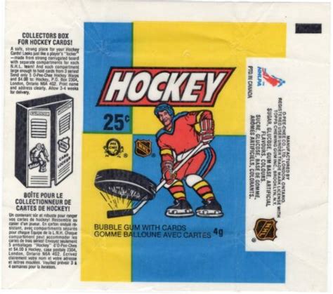 O Pee Chee Nhl Hockey Card Empty Wax Pack Wrapper Ebay