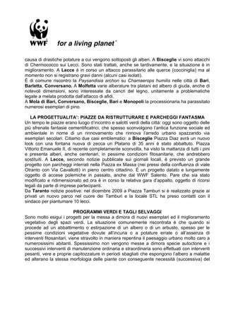 Wwf Puglia Dossier Verde Urbano PDF