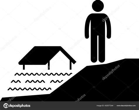 Case Flood Emergency Plan Stick Figure Pictogram Icons Stock Vector By