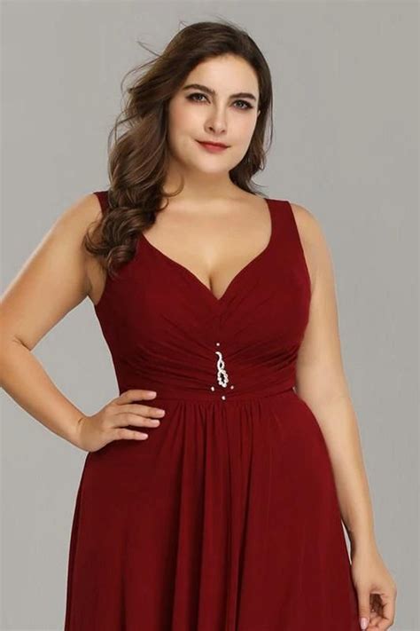 Elegant Plus Size A Line Sleeveless High Low Gown Formal Dress Burgundy