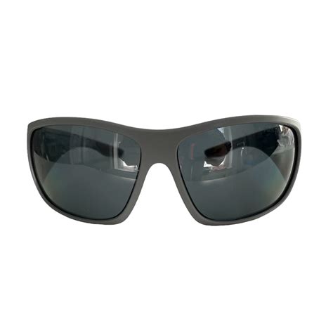 Prada Sport Wraparound Sunglasses In Grey Nitryl