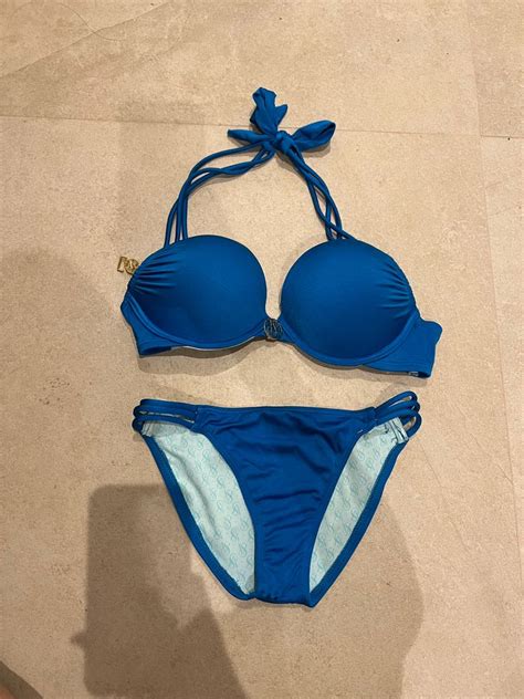 Victorias Secret Push Up Blue Bikini Set Women S Fashion Swimwear