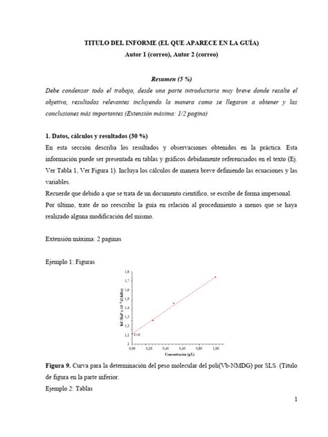 Formato Para Informe De Laboratorio Pdf