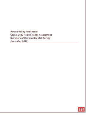 Fillable Online Powell Valley Healthcare Community Health Needs