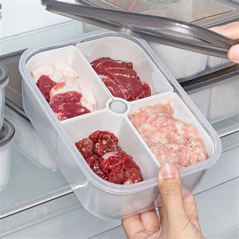 Ckraxd 4 Compartment Snackle Box Clear Plastic Container For Fridge