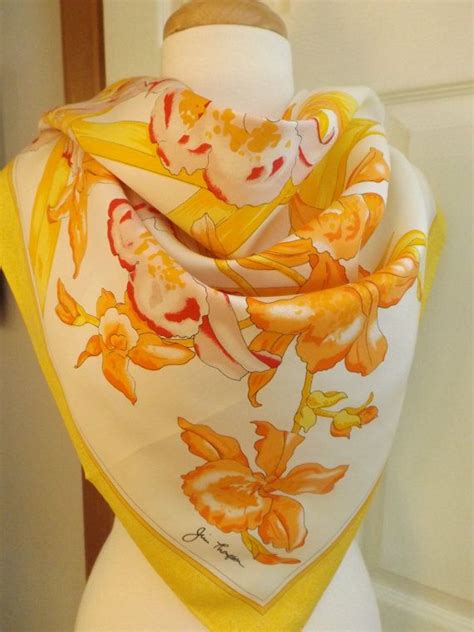 Gorgeous Jim Thompson Floral Silk Scarf Vintage Etsy Floral Silk