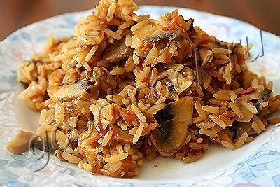 Грибной плов, рецепт приготовления